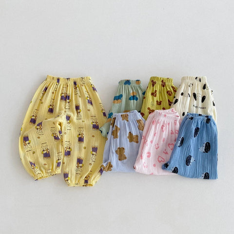Cartoon Pattern Anti-Mosquito Harem Pants for Kids - Summer Loose Trousers