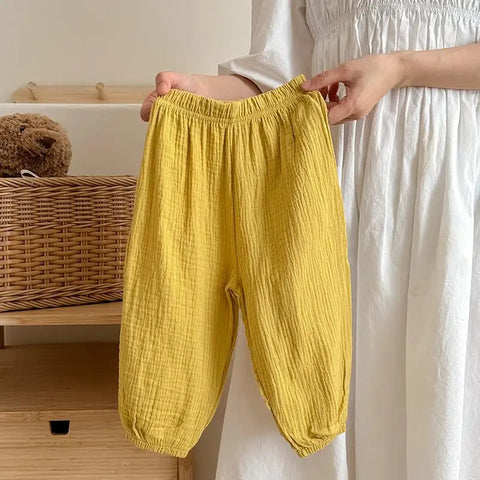 Solid Color Anti-Mosquito Pants for Kids - Summer Casual Bloomers