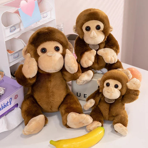 Lifelike Simulation Monkey Plush Toy – Soft Wild Animal Doll