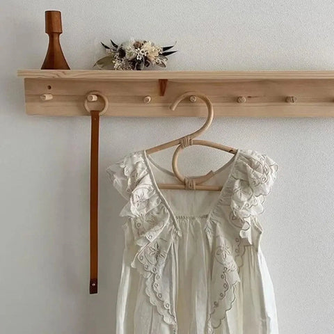 Eco-Friendly Kids Rattan Clothes Hanger - Non-toxic and Durable! Teeny Pandas