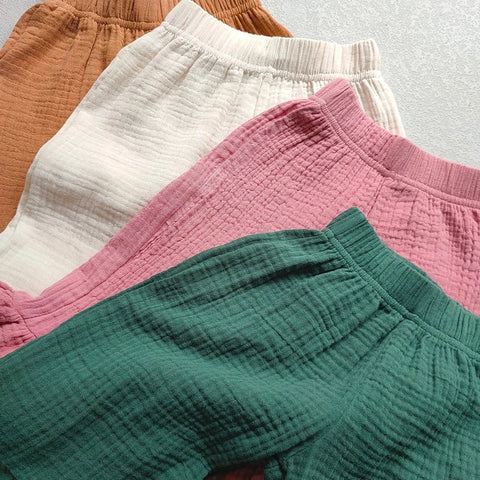 Girls' Cotton Ruffled Flared Pants – Stylish Summer Casual Pants