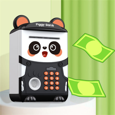 Panda Piggy Bank with Fingerprint & Password Unlock – Automatic ATM Money Box
