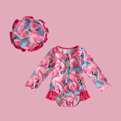 Baby Girls Swimwear with Cap