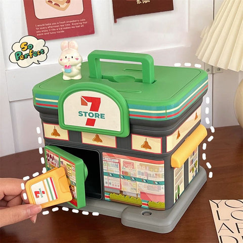 Store Shaped Money Box with Key Lock