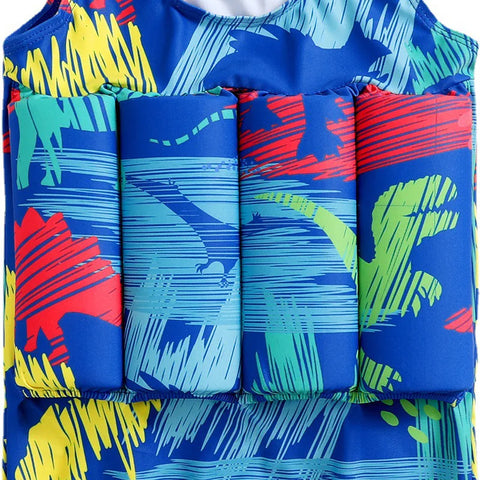 Boys Buoyancy Swimsuit – Kids' Summer Floating Rash Guard Swimwear