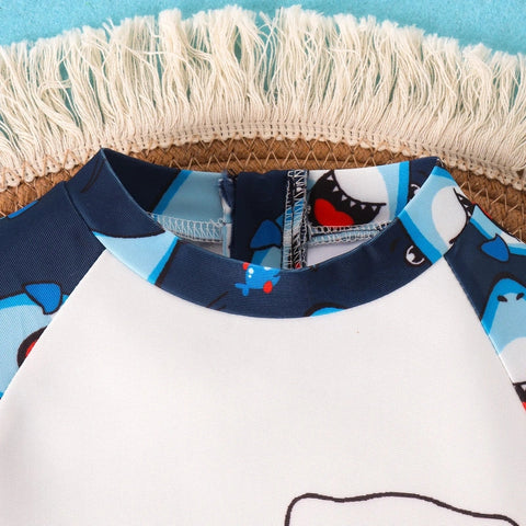 Cute Baby Shark Print Jumpsuit Swimsuit