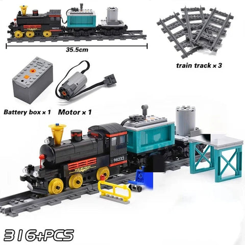 City Electric Train Rail Locomotive Set – DIY Motorized Steam Train