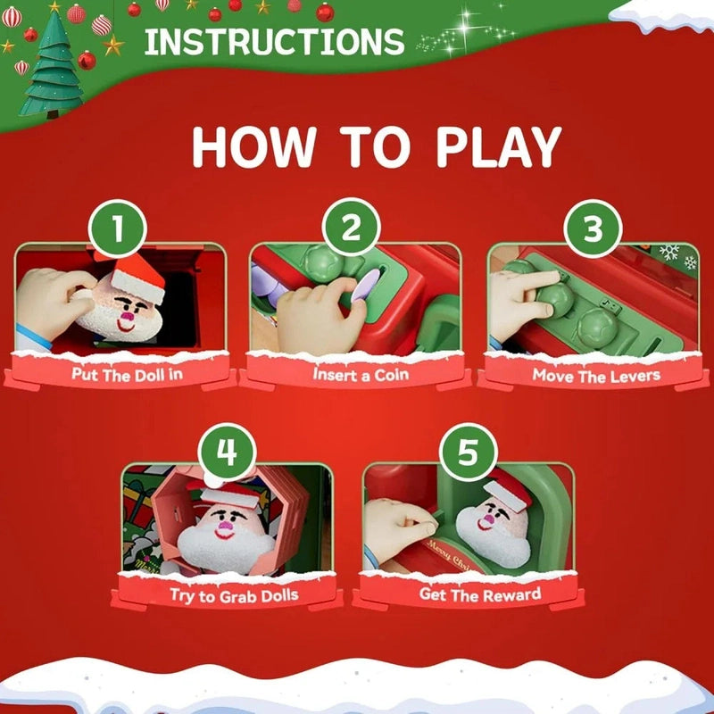 Mini Christmas Claw Machine for Kids - Holiday Fun, Excitement & Learning Teeny Pandas