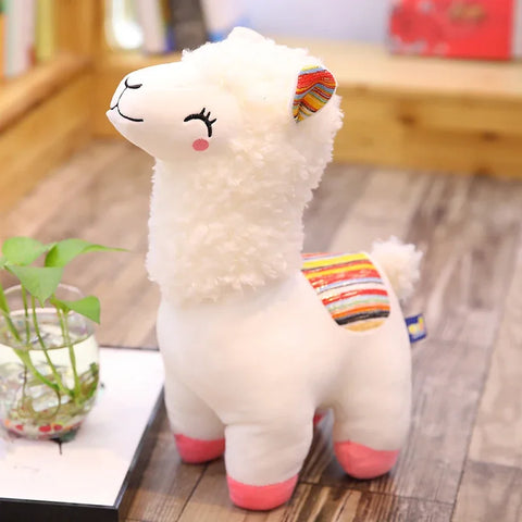 Smiling Alpaca Llama Plush Toy – Cute Stuffed Animal Doll