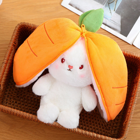 Reversible Carrot and Strawberry Bunny Plushies