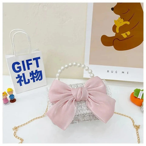 Little Princess Pearl Handheld Crossbody Bag for Girls