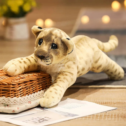 Lion, Tiger, Leopard Plush Toy - Cute Stuffed Soft Realistic Animal Decor Gift
