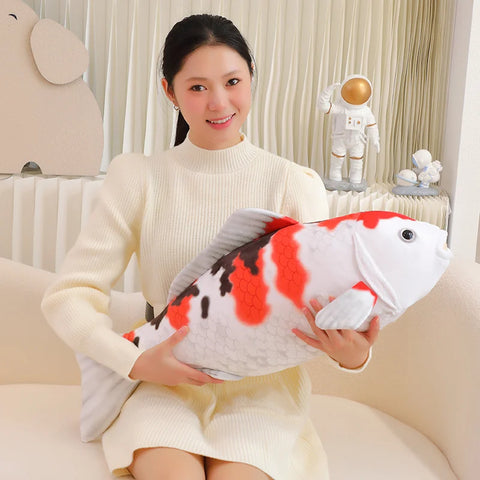 Koi Fish Plush Toy – Soft Stuffed Carp Pillow for Girls, Boys, and Home Decor