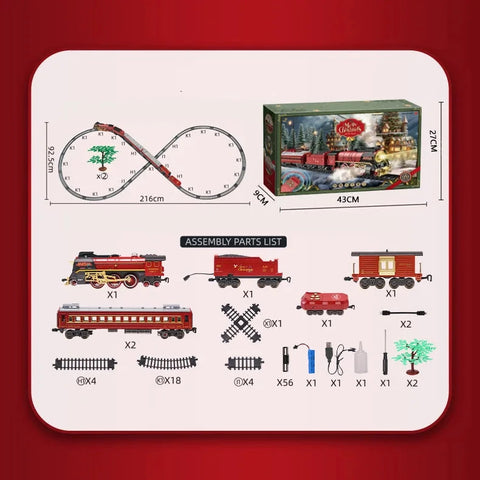 Christmas Series Remote Control Electric Steam Train Set with Lights