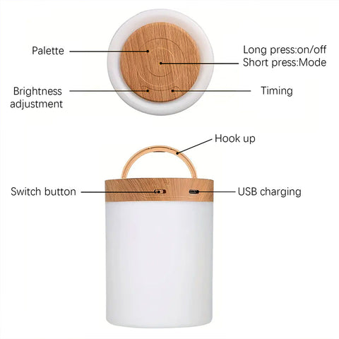 Smart LED Night Light - Portable Touch Control Lamp for Kids Bedroom & Camping!