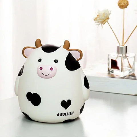 Cute Cartoon Calf Resin Piggy Bank – Children's Coin Bank & Home Decor Ornament