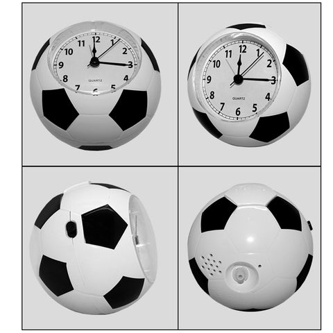 Soccer Ball Alarm Clock - Silent 3D Football Shaped Clock for Students and Kids