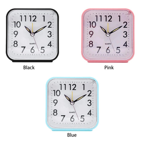 Square Analog Display Alarm Clock with Night Light