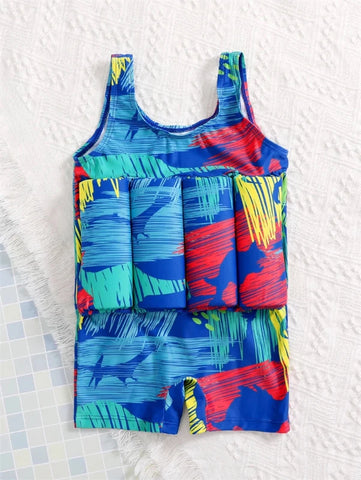 Boys Buoyancy Swimsuit – Kids' Summer Floating Rash Guard Swimwear
