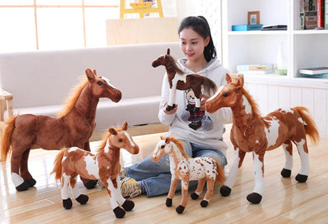 Horse and Zebra Simulation Plush Toy – Realistic Stuffed Animal Doll