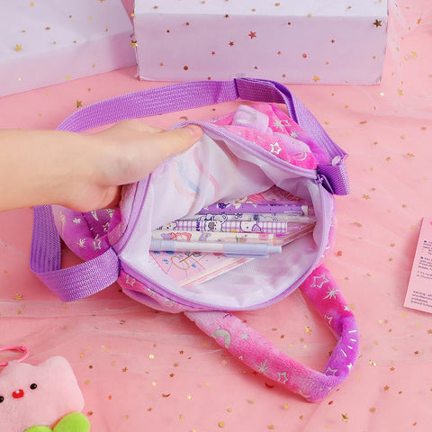 Plush Unicorn Crossbody Bag for Kids