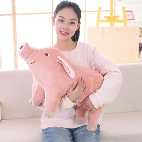 Giant Pig Plush Toy - Soft Stuffed Animal Cushion