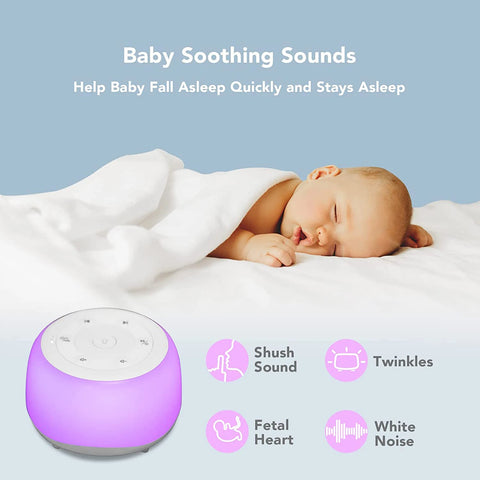 White Noise Machine with 7 Colors Night Lights - Baby Sleep Soother