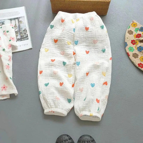 Kids' Cotton Muslin Bamboo Summer Pants – Lightweight and Breathable Bloomers