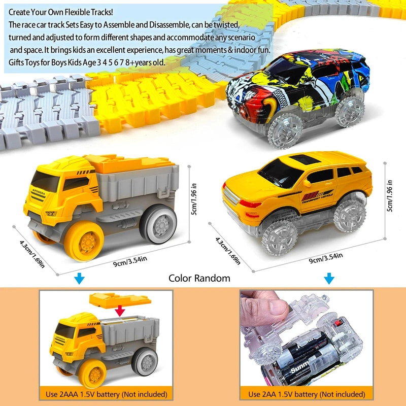 Electric Car Track Set - With Multi-Action Design! Teeny Pandas