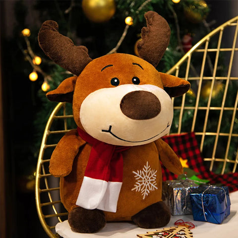Cute Santa Claus, Snowman, and Elk Plush Toys – Soft Christmas Decor for Kids