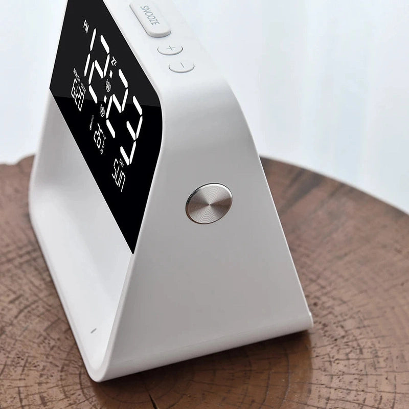 Bedroom Bedside Lamp Clock with Wireless Charging & Snooze Function - product detail view 3