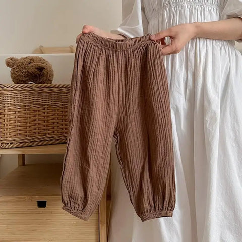 Solid Color Anti-Mosquito Pants for Kids - Summer Casual Bloomers
