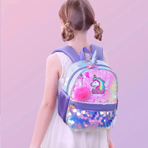 Reversible Sequin Unicorn and Dinosaur Backpack