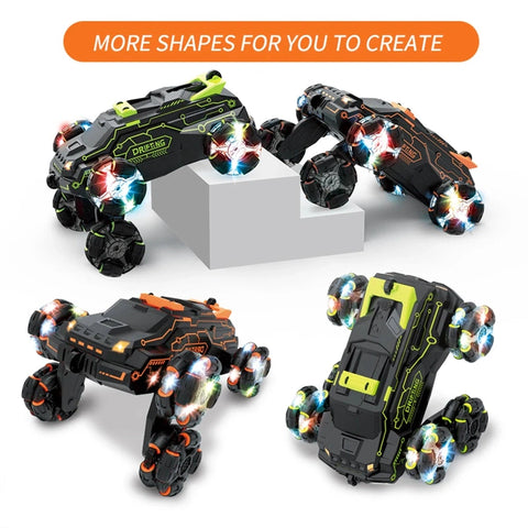6 Wheels Spray RC Stunt Car - 4WD Swing Arm Deformation Drift Vehicle