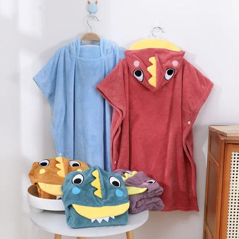 Kids Velvet Robe Beach Towel for Boys & Girls