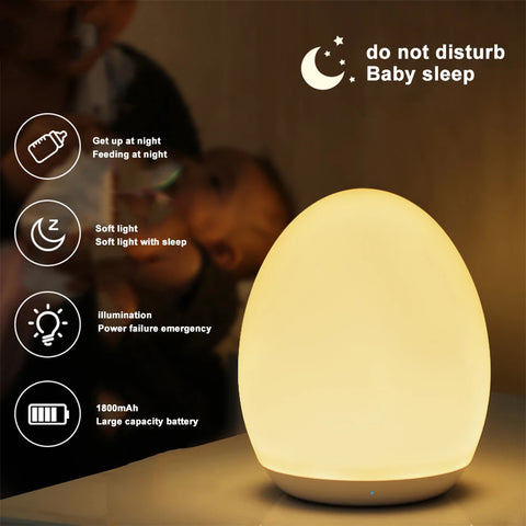 Egg Shape Night Light - RGB Pat Light for Kids & Baby Feeding