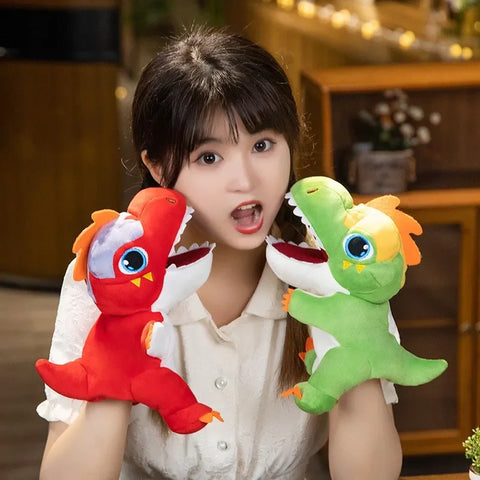 Cute Tyrannosaurus Rex Hand Puppet Plush Toy – Interactive Glove Doll