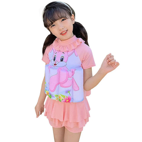 Pink Float Swimsuit for Kids - One-Piece Floating Swimwear for Girls!