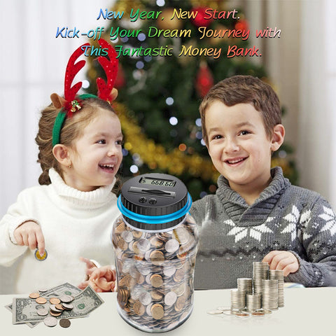 Large Capacity Electronic Piggy Bank – Digital Coin Counter for Kids & Adults