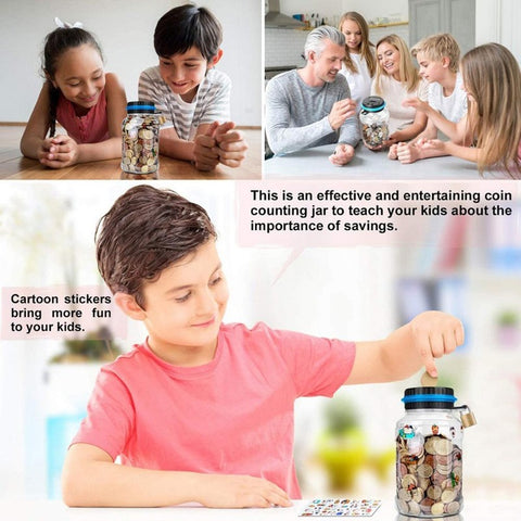 Large Capacity Electronic Piggy Bank – Digital Coin Counter for Kids & Adults