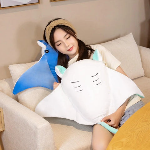 Cartoon Fish Manta Ray Plush Toy – Kawaii Devil Ray Stuffed Pillow