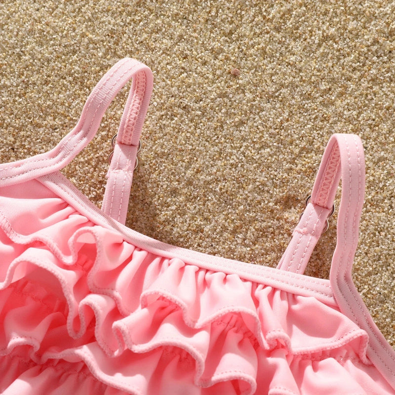 Adorable Ruffle Swimsuit Set – Comfortable & Sun-Safe Fun! Teeny Pandas