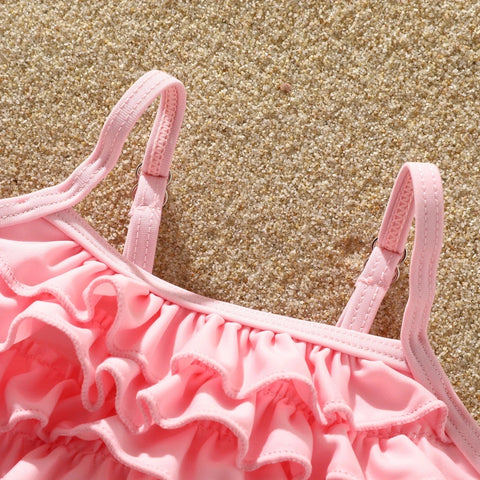 Adorable Ruffle Swimsuit Set – Comfortable & Sun-Safe Fun! Teeny Pandas
