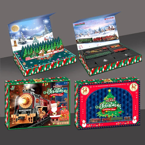 Christmas Series Remote Control Electric Steam Train Set with Lights