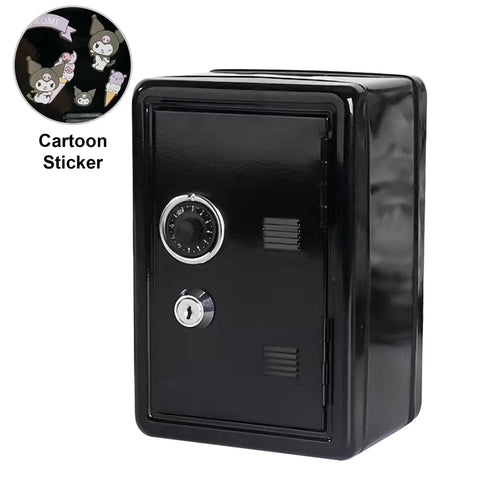 Kawaii Desktop Piggy Bank – Cute Cartoon Money Box with Lock and Stickers