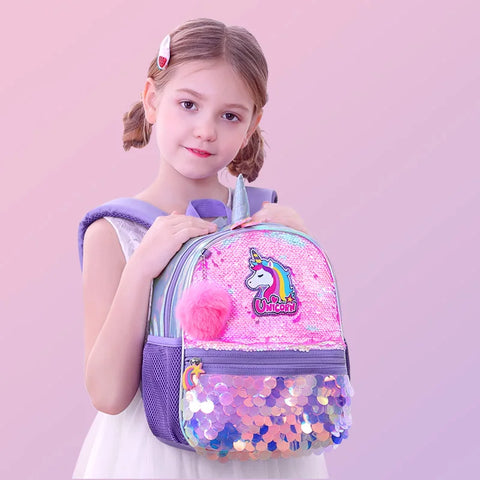 Reversible Sequin Unicorn and Dinosaur Backpack