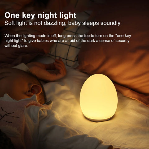 Egg Shape Night Light - RGB Pat Light for Kids & Baby Feeding