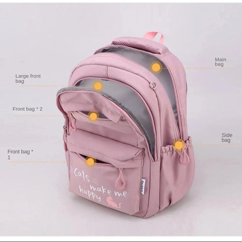 Large Capacity Lightweight Nylon School Backpack – Waterproof and Breathable
