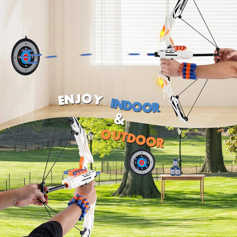 Soft Dart Archery Toy with LED Lights – Indoor & Outdoor Sports !