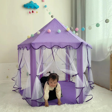 Princess Kids Toy Tipi Tent - Folding Play House for Girls